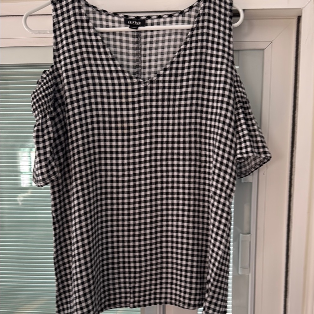 Anna Black and White Gingham Women's Top
